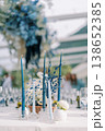 Chic Dinner With Stylish Candles. Sophisticated Table Setting With Candle Accents And Decor 138652385