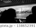 Black And White Ferry Imagery. Evening Scene Of Strangers On Toronto Ferry With Reflections 138652391