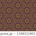Purple and Yellow Art Deco Seamless Pattern with Ornamental Geometric Linework 138652465