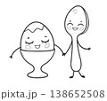 Cute egg and spoon Vector illustration 138652508