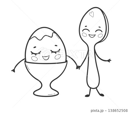 Cute egg and spoon Vector illustration Cute egg and spoon Vector illustration 138652508