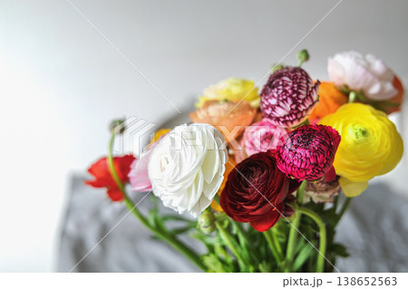 Colorful ranunculus bouquet for celebration gift and greeting concept. 138652563