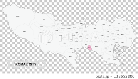 [日本地図] 東京都狛江市の市区町村名入り位置地図 138652800