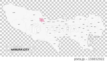 [日本地図] 東京都羽村市の市区町村名入り位置地図 138652922