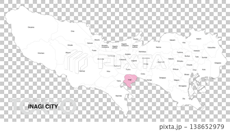 [日本地図] 東京都稲城市の市区町村名入り位置地図 (英語) 138652979