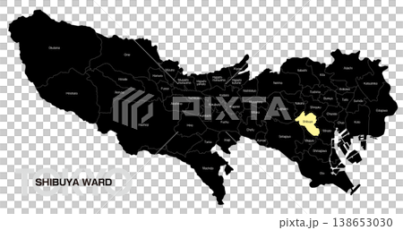 【日本地圖】東京澀谷區位置圖,包括週邊市町村名稱(英文) 【日本地圖】東京澀谷區位置圖,包括週邊市町村名稱(英文) 138653030