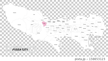 [日本地図] 東京都福生市の市区町村名入り位置地図 138653123