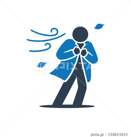 Windy Autumn Weather Breeze Icon Windy Autumn Weather Breeze Icon 138653835