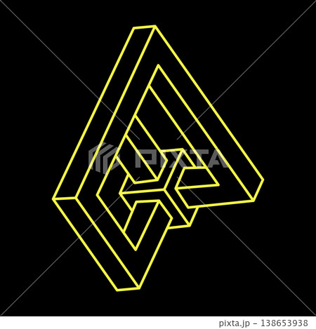 Impossible objects. Line geometric shape. Optical illusion figure. Impossible objects. Line geometric shape. Optical illusion figure. 138653938