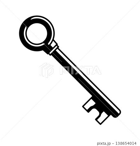 black vintage skeleton key icon, without background 138654014