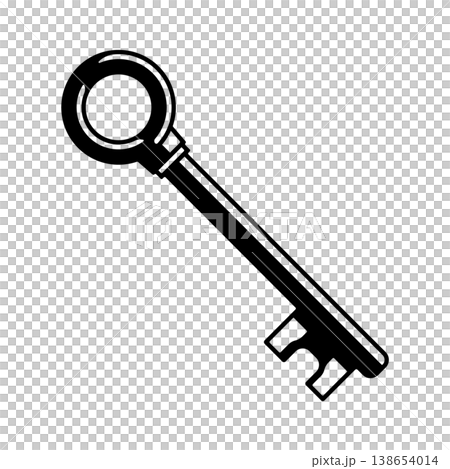 black vintage skeleton key icon, without background 138654014