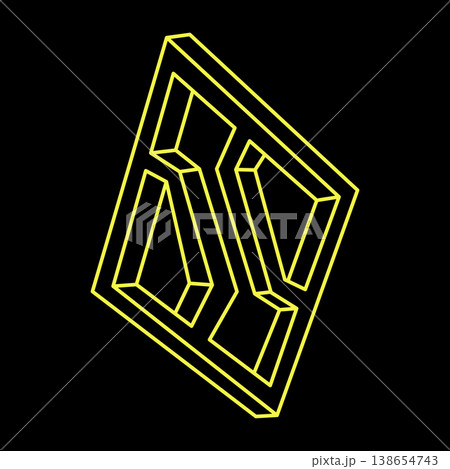 Impossible shape, optical illusion, vector. Optical art object. Geometric figure. Impossible shape, optical illusion, vector. Optical art object. Geometric figure. 138654743