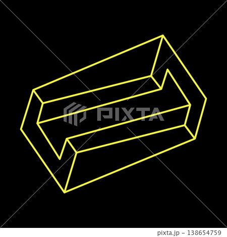 Optical illusion shapes. Impossible objects. Optical art figures. Line art. Optical illusion shapes. Impossible objects. Optical art figures. Line art. 138654759
