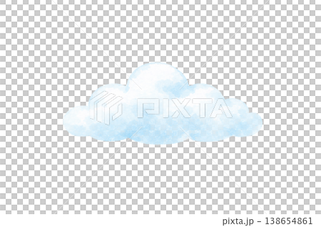 水彩の雲 シンプルな空素材 青空イラスト 138654861