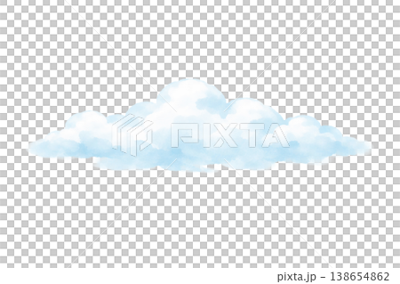 水彩の雲 シンプルな空素材 青空イラスト 138654862