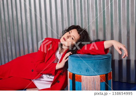 Urban female portrait with vibrant colors and dramatic lighting effects Urban female portrait with vibrant colors and dramatic lighting effects 138654995