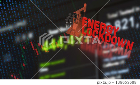 Digital Energy Lockdown Crisis with Oil Market Volatility Background 3d render. Digital Energy Lockdown Crisis with Oil Market Volatility Background 3d render. 138655689