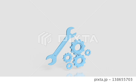 Technical Maintenance Tools Gear System Repair Concept 3d render. Technical Maintenance Tools Gear System Repair Concept 3d render. 138655703