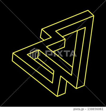 Impossible optical illusion shape. Impossible figures. Sacred geometry. Optical art object. Impossible optical illusion shape. Impossible figures. Sacred geometry. Optical art object. 138656061