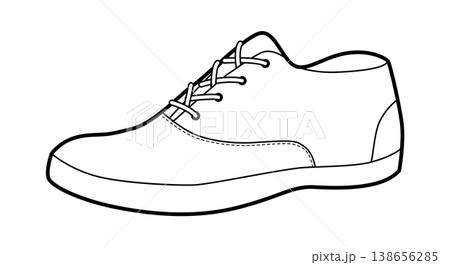 Plimsoll sneaker shoe single sketch. Simple canvas footwear for everyday outfit, park stroll, youth look for man Plimsoll sneaker shoe single sketch. Simple canvas footwear for everyday outfit, park stroll, youth look for man 138656285