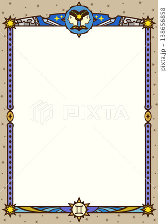 双子座イラスト枠（カラー2） 138656858