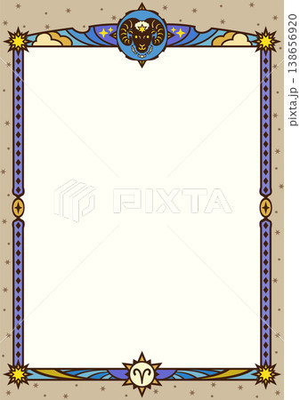 牡羊座イラスト枠（カラー2） 138656920
