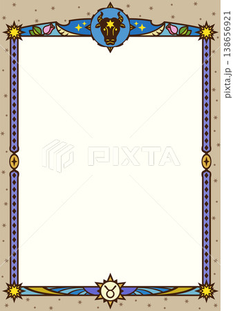 牡牛座イラスト枠（カラー2） 138656921
