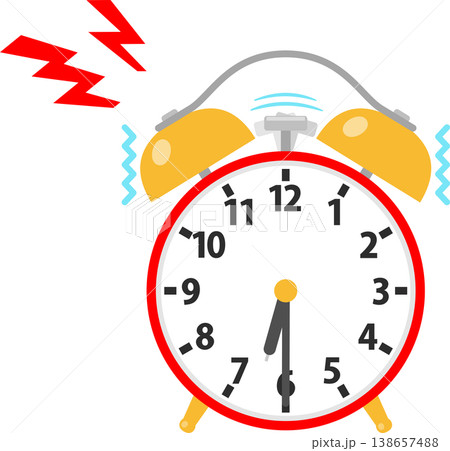 6時半にベルが鳴っている目覚まし時計 6時半にベルが鳴っている目覚まし時計 138657488