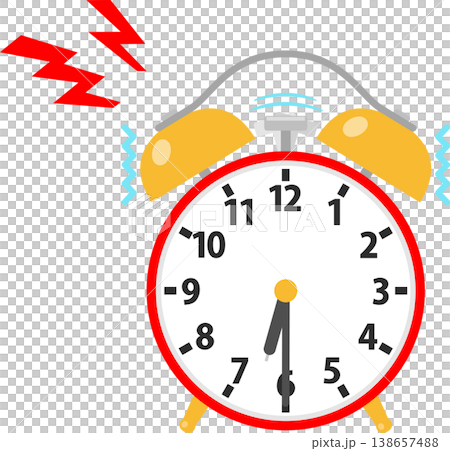 6時半にベルが鳴っている目覚まし時計 6時半にベルが鳴っている目覚まし時計 138657488