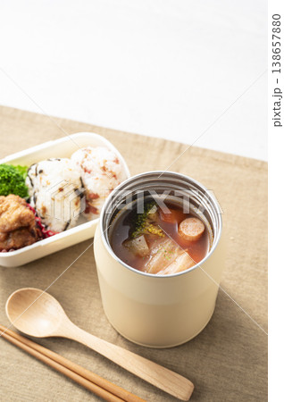 スープジャーランチ　ミネストローネスープ 138657880