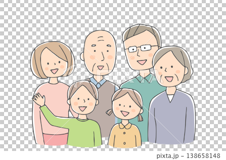 A smiling three-generation family reunion 138658148