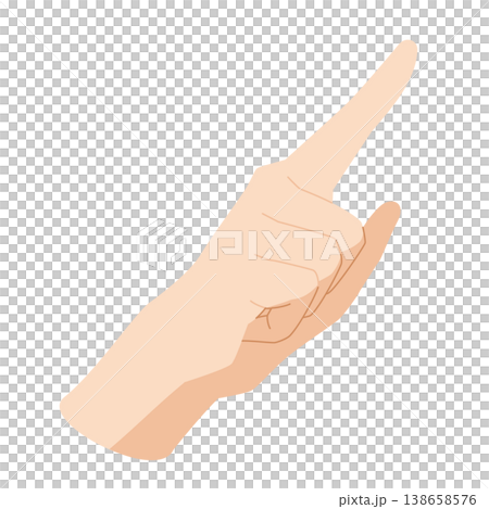 Illustration of a pointing right hand 138658576
