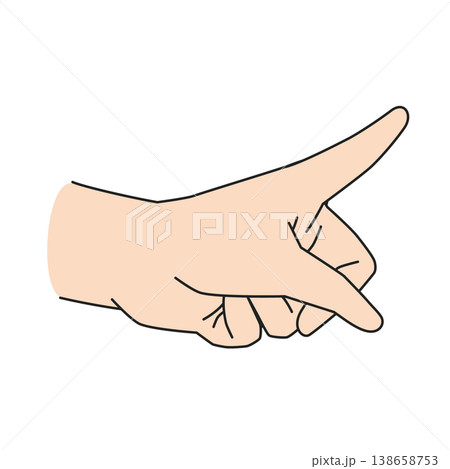 人差し指でさす左手のイラスト 138658753