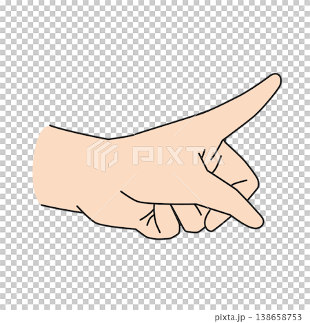人差し指でさす左手のイラスト 138658753