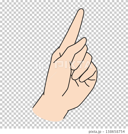 An illustration of a left hand pointing with its index finger. An illustration of a left hand pointing with its index finger. 138658754