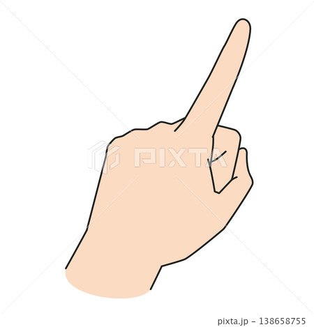 人差し指でさす左手のイラスト 138658755