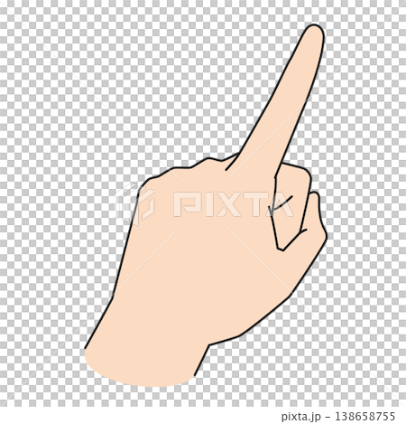 人差し指でさす左手のイラスト 138658755