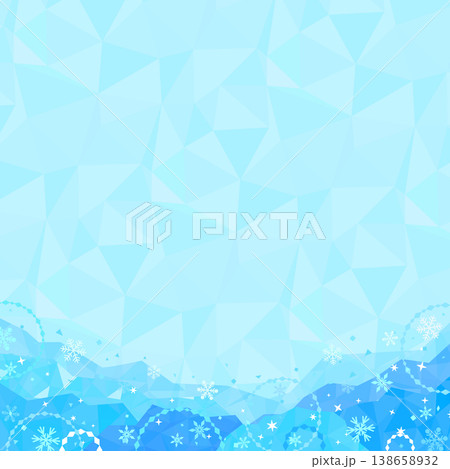 ポップなひんやり氷フレームと氷背景2_正方形 ポップなひんやり氷フレームと氷背景2_正方形 138658932