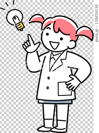 アイデアが浮かんだ白衣の女の子 138659138