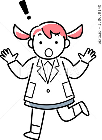 驚く白衣の女の子 138659140