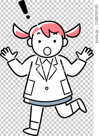驚く白衣の女の子 138659140