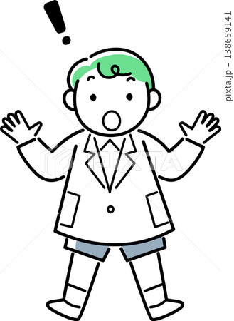 驚く白衣の男の子 138659141