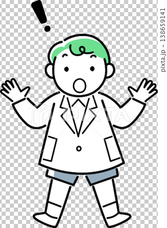 驚く白衣の男の子 138659141