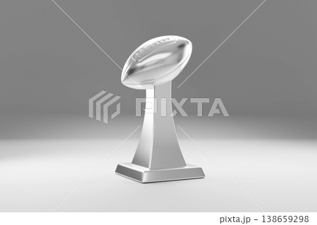 Chrome trophy cup on a dark grey platform with spotlight Chrome trophy cup on a dark grey platform with spotlight 138659298