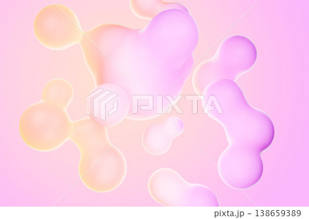 Abstract peach and pink liquid blobs on pastel background Abstract peach and pink liquid blobs on pastel background 138659389