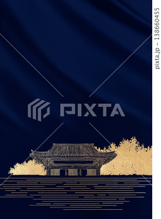 New Chinese style landscape architecture traditional artistic conception art illustration 138660455