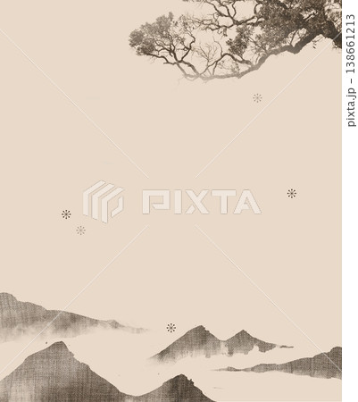 Chinese style landscape architecture with golden, blue, and pink ink, traditional aesthetic art illustration Chinese style landscape architecture with golden, blue, and pink ink, traditional aesthetic art illustration 138661213