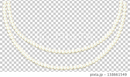真珠_真珠のネックレス_真珠のチェーン_二連_パール 138661549