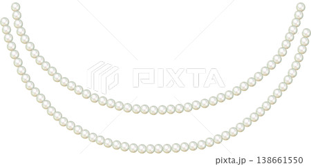 真珠_真珠のネックレス_真珠のチェーン_二連 138661550