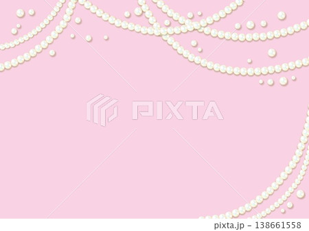 真珠_パールの背景素材_ピンク 真珠_パールの背景素材_ピンク 138661558